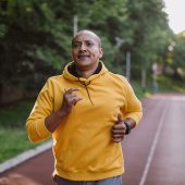 One latin man exercising outdoors