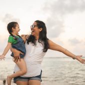 Mother, Daughter, Love, Freedom, Beach